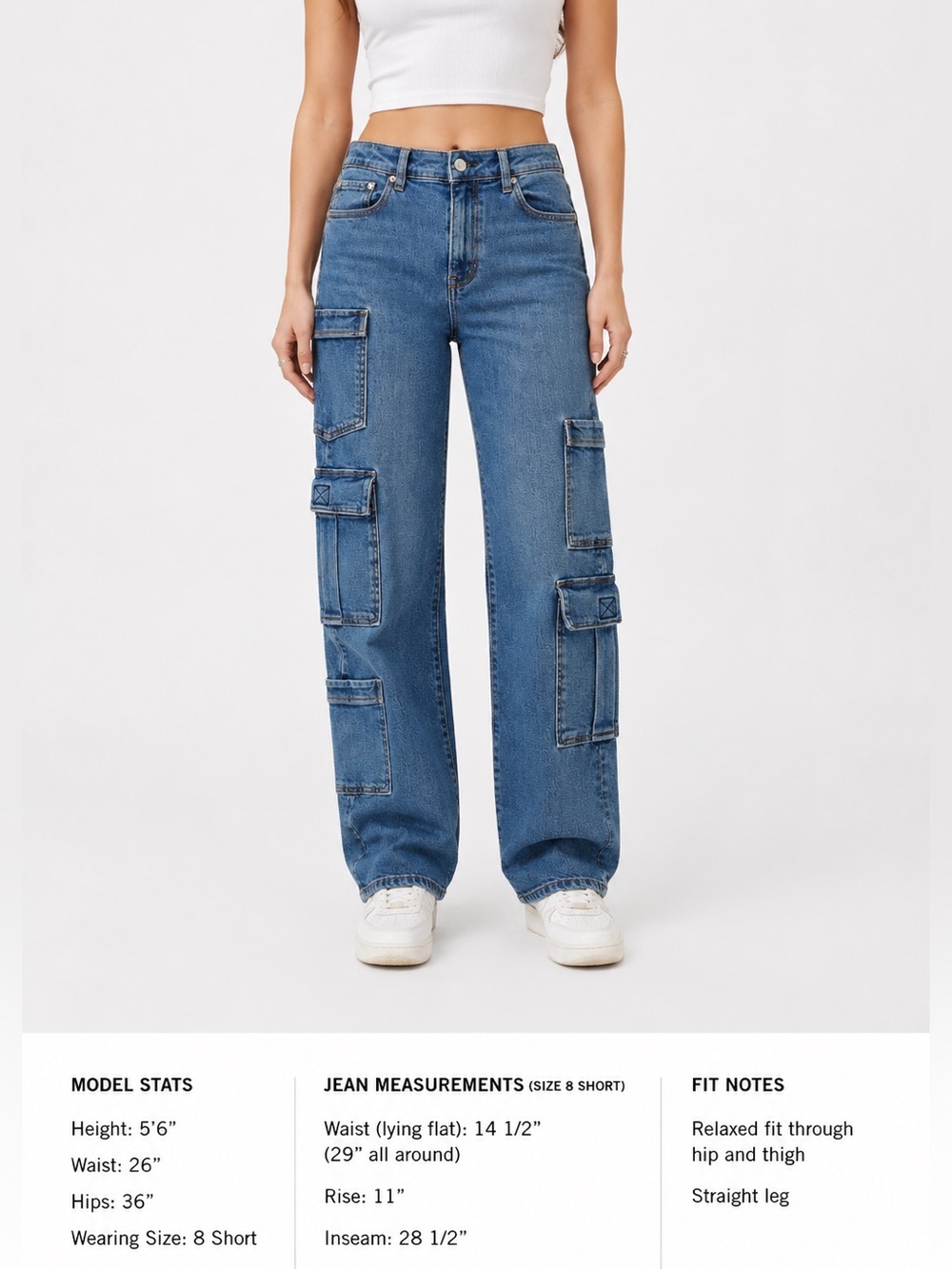 American Eagle Stretch Cargo Jeans Women’s 8 Short Multi-Pocket Utility Denim